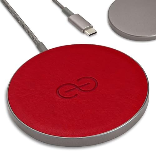 Dreem Empower Magnetic Wireless Charger Pad – Fast Qi-Certified Charging with Mag Safe Compatibility for i Phone 12-16 & Other Devices – Premium Vegan Leather in Sleek Black Finish – Exceptional Value Factory Seconds Edition – Effortless Device Alignment & Modern Aesthetic for Home or Office