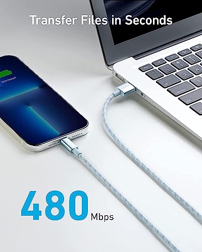 Anker 6 ft Durable Double-Braided Nylon Lightning Cable – Apple MFi Certified for Fast Charging and Data Transfer with i Phone and i Pad Compatibility – Premium Quality Accessory for Reliable Performance (Black)