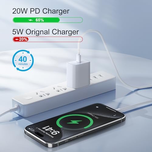 Premium Dual-Pack 20 W USB-C Fast Charger with 10 FT Cables for i Phone 16/15 & i Pad – Ultimate Power Solution for On-the-Go Charging – Extensive Compatibility & Enhanced Safety Features – Ideal for Home, Office, and Travel Use