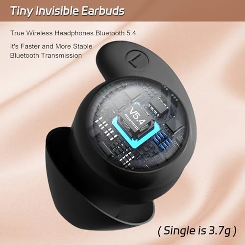 LOBKIN Bluetooth 5.4 Sleep Headphones – Specialized Noise-Canceling Earbuds for Side Sleepers – Discreet and Comfortable Design for Enhanced Sleep and Productivity – Ideal Wireless Solution for Travel, Relaxation, and Focused Work Sessions