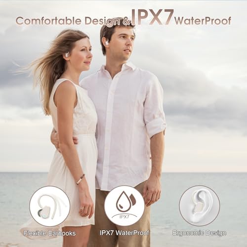 Experience the Future of Sound with OYIB Bluetooth 5.4 Wireless Earbuds – Immersive Deep Bass Sport Headphones with IP7 Waterproof Durability, 50-Hour Playtime, and Advanced ENC Microphone for Superior Call Clarity – Perfectly Crafted for Fitness Enthusiasts and Active Lifestyles in Elegant Cream White