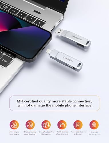 MFi Certified 128 GB Photo Stick – High-Speed USB Flash Drive for i Phone, i Pad, Android & PC | Ultimate External Storage Solution with Dual Interface for Effortless Data Transfer and Backup