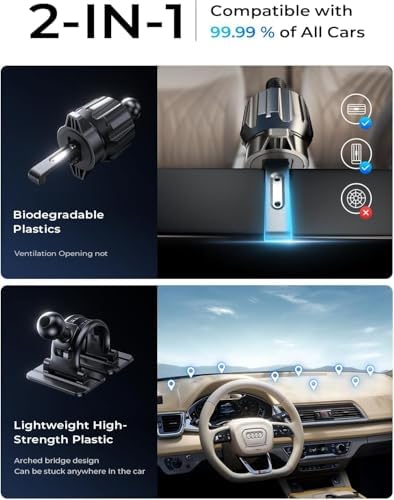 LISEN 15 W Qi2 Mag Safe Car Mount Charger for i Phone 16 Series – Fast Wireless Charging with 18℉ Rapid Cooling Technology, Versatile Vent & Dashboard Holder, Includes Efficient Car Charger – Enhance Your Driving Experience with Premium Compatibility and Safety