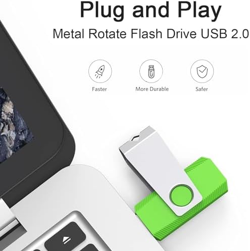 Wooolken 10-Pack 4 GB USB Flash Drives with Lanyards – Vibrant Swivel Memory Sticks for Effortless Data Storage and Backup, Ideal for Home and Office Use, USB 2.0 Compatibility for Quick File Transfers