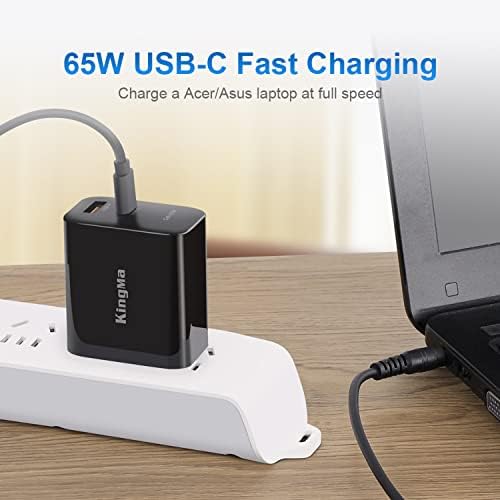 High-Efficiency 65 W Ga N USB-C Charger for Surface Pro Series – Ultra-Compact Dual Port Travel Adapter with Fast Charging Capability for Surface Pro 3/4/5/6/7/8/X Go/Book/Studio i5 – Advanced Safety Features and Wide Device Compatibility