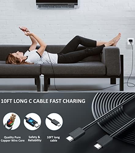 Ultra-Fast 25 W Type-C Charger for Galaxy S-Series – 10 ft USB-C Cable for S25, S24, S23, S22 – Rapid Power Delivery with Superior Safety Features for Mobile Professionals and On-the-Go Users