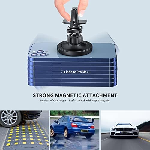OHLPRO Mag Safe Car Charger Mount for i Phone 16/15/14/13 Pro Max – 15 W Fast Charging Phone Holder with 360° Rotation, Secure Adhesive Base for Tesla and Other Vehicles, Ultimate Magnetic Car Accessory for Safe Driving and Hands-Free Navigation – Perfect Gift for Tech Enthusiasts and Road Warriors