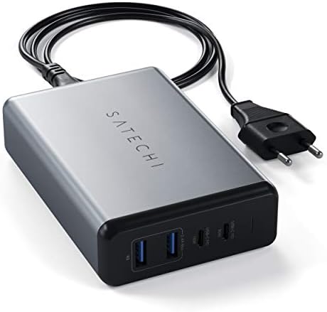 Satechi 108 W Pro USB-C PD Desktop Charger – Fast Multi-Device Charging Hub with Dual USB-C and USB-A Ports for Mac Book Pro, Air, i Pad Pro, and i Phone 16 Series – Sleek Design, Enhanced Safety Features, Ultimate Power Solution for Professionals and Students