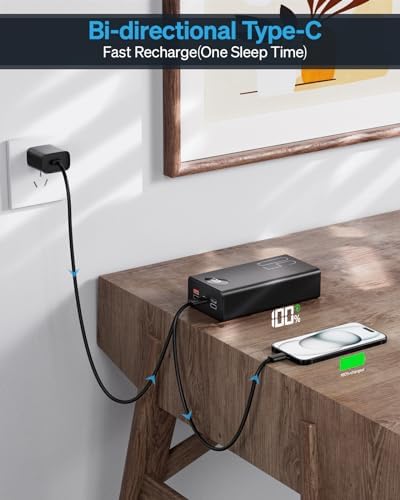 Ultimate 50000 m Ah Power Bank: High-Capacity Portable Charger with 22.5 W Fast Charging, 5 Output Ports, and 3 Input Options for Unmatched Device Compatibility and Performance on the Go