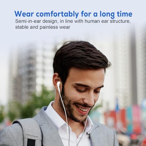 High-Fidelity USB C Earbuds with Built-In Microphone for i Phone 16 Pro Max & Samsung Galaxy – Lightweight, Tangle-Free Wired Headphones for Music and Gaming – Superior Audio Quality & Ergonomic Comfort for All-Day Wear – Seamless Compatibility with Android Devices Including Google Pixel