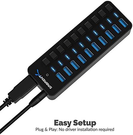 SABRENT 7-Port USB-C Hub: Maximize Efficiency with 3 USB-A & 4 USB-C Ports, 5 Gbps USB 3.2 Speed, 20 W PD Charging, Smart Power Control & LED Indicators – Ideal for Mac, PC, Steam Deck, ROG Ally – Stylish Aluminum Build for Durability & Performance