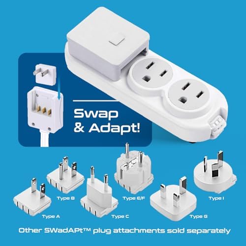 Compact Travel Power Adapter Set for Brazil, Peru & Chile – 20 W Dual USB & USB-C Charger with 2 USA Sockets – Fast Charging with Type C & N Attachments – Portable Plug Converter for Global Travelers – Stay Connected Anywhere