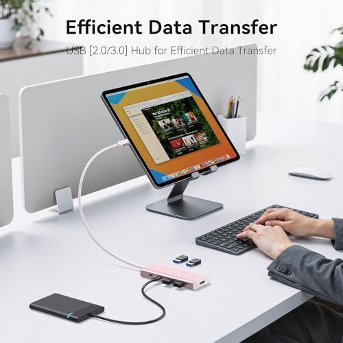 Transform Your Workspace with the Ultimate 9-in-1 USB C Hub Multiport Adapter for Mac Book Pro & Air – High-Speed 4 K HDMI Output, 100 W Power Delivery, and Effortless Connectivity for i Pad Pro, i Mac, and More – Enhance Productivity with 5 USB Ports and SD/TF Card Reader for Seamless Data Transfer and File Access