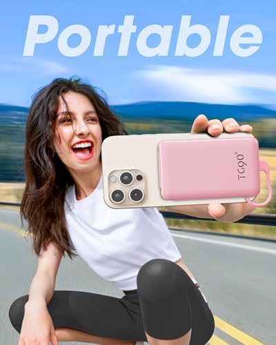 Ultra-Compact TG90° Portable Charger: 5000 m Ah Power Bank with Integrated AC Wall Plug and Triple Output for i Phone and Android Devices – Fast Charging Made Effortless and Convenient