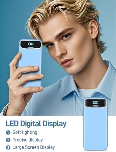 Ultimate 20,000 m Ah Portable Charger with Built-in Cables & AC Plug – Super Fast PD20 W & SCP22.5 W USB-C Power Bank for Quick Device Charging – LED Display & Universal Compatibility for i Phone, Samsung & More – Essential Travel Accessory for On-the-Go Power Solutions