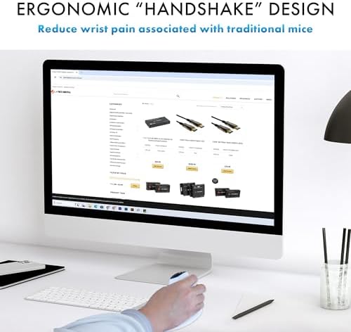 Elevate Your Comfort and Efficiency with the J-Tech Digital Wireless Ergonomic Mouse – Dual Mode Bluetooth & USB Connectivity, Rechargeable, Adjustable DPI Up to 3200 for Laptops, Desktops, PCs, and Macs – Sleek White Design for Modern Workspaces