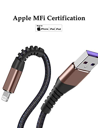 MFi Certified 16 ft Lightning Cable – 2 Pack Extra Long i Phone Charger for Ultimate Charging Flexibility, Fast Data Transfer, Durable Braided Design, Compatible with i Phone 12/11/11 Pro/11 Max/X/XS/XR/XS Max/8/7/6/5 S/SE and i Pad Mini/Air – Enhanced Performance in Blue