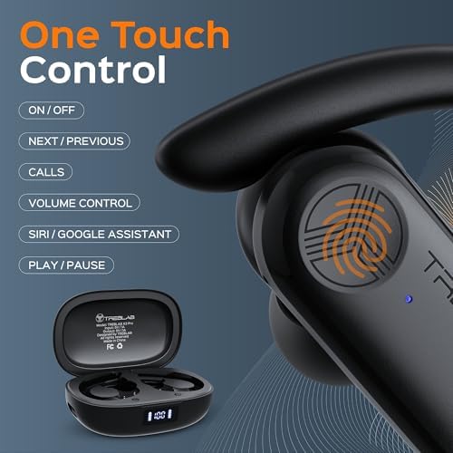 TREBLAB X3 Pro True Wireless Earbuds – Ultimate Workout Companion with Bluetooth 5.3, Exceptional Bass, and Noise Isolation, 145 Hours Playtime, IPX5 Waterproof & Sweatproof Design, Dual Mics for Crystal-Clear Calls, Perfect for Active Lifestyles