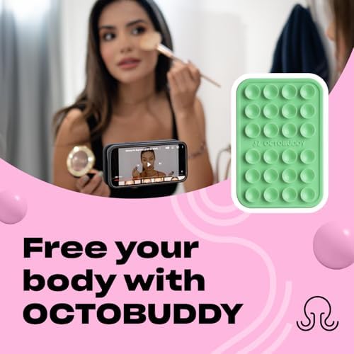 Ultimate Stability Turquoise Silicone Suction Phone Holder – Hands-Free Mount for i Phone & Android – Compact 2.6″ x 3.9″ Design – Elevate Your Selfies and Videos with Superior Grip and Versatile Functionality – Essential Content Creation Accessory for Effortless Capturing and Live Streaming