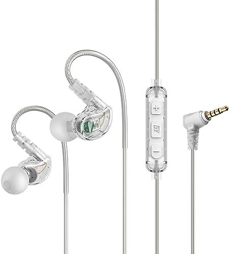 MEE audio M6 Sport Wired Earbuds – Premium Noise-Isolating Headphones with Dynamic Bass Sound, Sweatproof Design for Running and Workouts, Memory Wire Earhooks for Ultimate Comfort, 3.5 mm Jack Compatibility (Black) – Elevate Your Active Lifestyle with Unmatched Audio Quality
