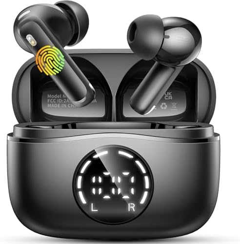 Ultimate Bluetooth 5.4 Wireless Earbuds with 48-Hour Playtime – IP7 Waterproof, Enhanced ENC Noise Cancellation for Crystal-Clear Calls – Dual LED Battery Indicator for Effortless Monitoring – Engineered for Active Lifestyles, Compatible with Android & i OS – Superior Audio Experience for Music Lovers and Professionals