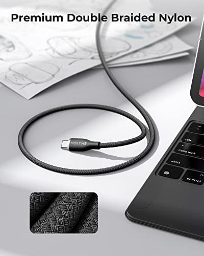 VOLTME 6 ft USB C to USB C Cable (2 Pack) – 60 W Fast Charger for Mac Book Pro 2020, Galaxy S21, i Pad Pro, and Nintendo Switch – Durable High-Speed USB 2.0 Charging Solution for Seamless Connectivity and Enhanced Performance