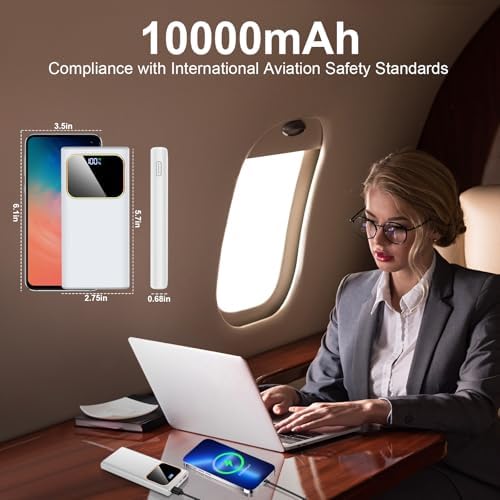 High-Speed 10000 m Ah Portable Power Bank with Dual USB-C Fast Charging – 22.5 W Battery Pack for Smartphones & USB Devices, LED Display, PD 3.0 & QC 4.0 Compatible, Ideal for Travelers & On-the-Go Users