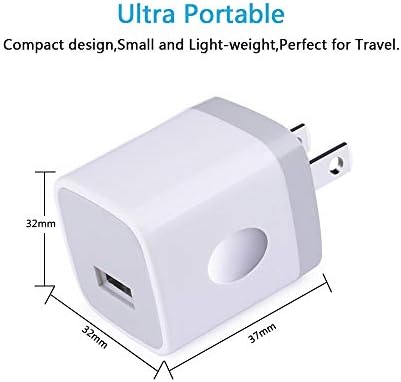 Compact USB Wall Charger for i Phone & Samsung Devices – 10-Pack Nono UV Single Port Power Adapter – 1 A/5 V Fast Charging Block for Travel and Home Use – Ultimate Compatibility for i Phone 15, 14, 13, 12, 11 Pro, SE, XR, XS, X, 8, 7, 6 Plus & i Pad – Reliable, Travel-Friendly Charging Solution for Multi-Device Power Needs
