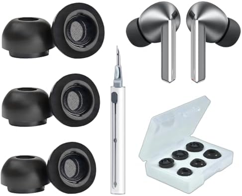 Elevate Your Audio Experience with Memory Foam Ear Tips for Galaxy Buds3 Pro – Premium Comfort & Enhanced Noise Isolation for Samsung Buds Pro 3, Available in Sizes S/M/L (3 Pairs) with Lifetime Replacement Guarantee – Perfect for Long Listening Sessions and Superior Sound Enhancement