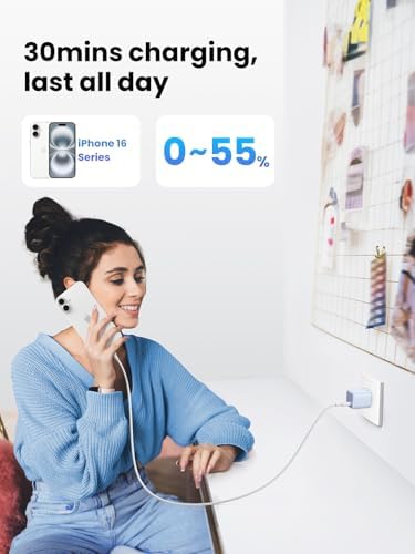 Ultra-Fast UGREEN 30 W USB C Charger – Foldable Ga N Power Adapter for i Phone 16/15/14/13 & Galaxy S25/S24/S23 – Compact Wall Charger with Programmable Power Supply for Optimal Charging Performance – Perfect for Travel & Everyday Use