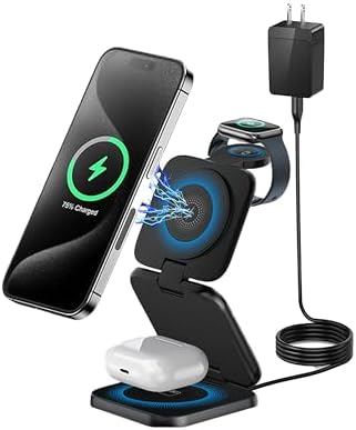 Revolutionize Your Charging Routine with the 3-in-1 Mag Safe Fruit Charger – Ultimate Fast Charging Station for i Phone 16/15/14/13/12, Apple Watch, and Air Pods – Portable Wireless Charging Pad for Travel and Home Use – Enhanced Safety Features for Overheating and Overcharging Protection