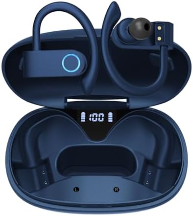SHINYMOMO Elite Bluetooth Wireless Earbuds – 32-Hour Deep Bass Playback for Uninterrupted Music Enjoyment, IPX5 Waterproof Design for Ultimate Sweat Resistance, Ergonomically Crafted Sports Headphones for Fitness Enthusiasts – Premium Audio Quality Perfect for Active Lifestyles and On-the-Go Listening