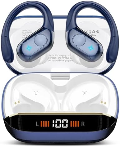 Ultimate Bluetooth 5.4 Sports Earbuds: 75-Hour Playtime, IP7 Waterproof, Deep Bass Sound, and Ergonomic Comfort for Active Lifestyles – Perfect for Runners and Gym Goers with LED Battery Indicator for Effortless Monitoring