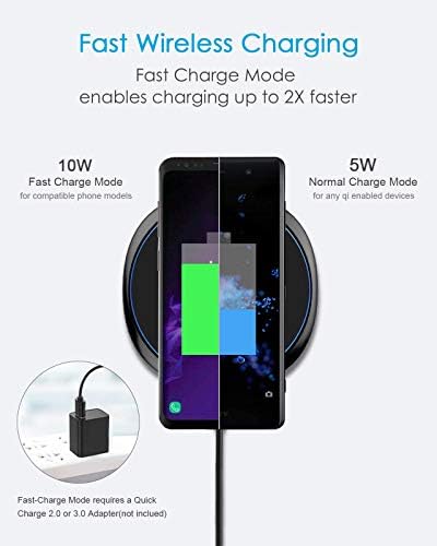 NANAMI Dual Pack Fast Wireless Charger – Qi Certified 10 W Charging Pad for i Phone 15/14/13/12/SE 2020/11 Pro & Samsung Galaxy S25/S24/S23/S22/S21/S20/Note 20 – Effortless Device Compatibility & Enhanced Speed for Air Pods Pro/3/2 – Sleek, Portable Design with Non-Slip Surface for Uninterrupted Charging