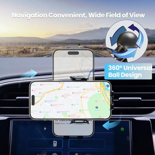 ELOHEI Custom Car Phone Mount for Honda Civic (2016-2021) – Precision Fit Phone Holder with 360-Degree Rotation, Easy Installation, and Universal Compatibility for Enhanced Driving Safety and Convenience