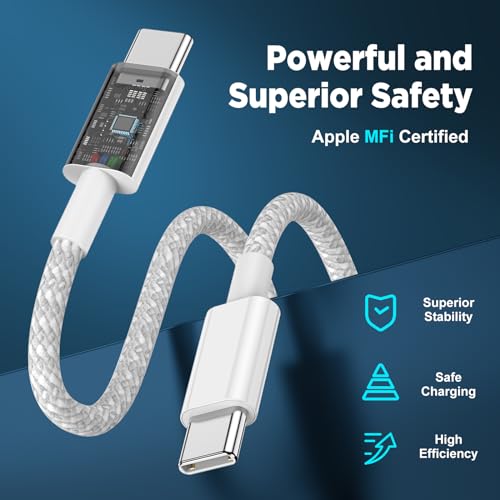 Car Carplay Cable for iPhone 16 15 Pro Max Plus,4Pack [2×3.3FT+2x6FT] Apple USB A to USB C Cable for iPhone 16 15 Pro Max Car Charger Cord Fast Charging Cable for iPad Pro 13/12.9/11/Air – Enhanced Compatibility and Speed