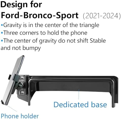 Ford Bronco Sport Car Phone Holder (2021-2024) – Tailored Mobile Phone Mount for Ultimate Navigation and Safety | Sturdy Cradle with Adjustable Viewing Angles | Effortless Installation and Sleek Aesthetic Enhancements | Essential Accessory for Modern Bronco Drivers