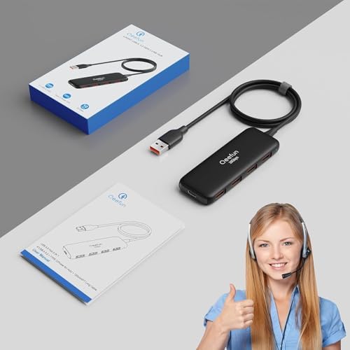 Revolutionize Your Connectivity with the Qeefun 4-Port USB 3.0 Hub – High-Speed 5 Gbps Data Transfer, Individual LED Power Switches, and 2 ft Extension Cable for Ultimate Flexibility – Perfect USB Splitter for Laptops, PCs, i Macs, and More! Enhance Your Workspace Efficiency and Control Multiple Devices Effortlessly!