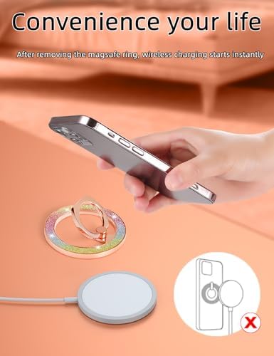 Revolutionary MINDSKY Mag-Safe Phone Grip & Stand for i Phone 12/13/14/15 Series – 360° Dual-Arm Adjustable Kickstand with Superior Magnetic Support – Lightweight, Durable Design for Enhanced Drop Protection – Effortless Hands-Free Use & Easy Wireless Charging Compatibility