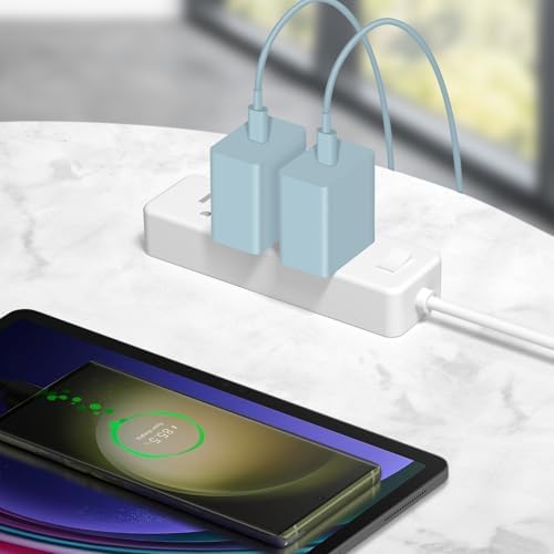 Power Up in Style: 45 W Type C Charger 2-Pack with 10 FT Cables – Fast Charging for i Phone 15/16, i Pad Pro, Galaxy S21-S25 – Sleek Pink Design for Enhanced Compatibility and Portability – Ideal Android Charger for Busy Lifestyles