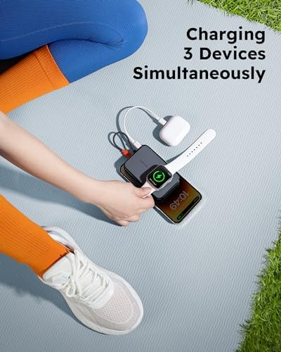 VEGER 5000 m Ah Mini Power Bank with Built-in Cable – PD 20 W Fast Charger for i Phone 14/13/12/Pro Max, Android Devices & Apple Watch – Lightweight Travel Essential in Vibrant Yellow – Ultimate Charging Solution for On-the-Go Connectivity