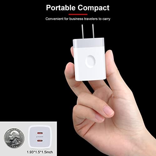 25 W Dual Port Type-C Fast Charging Wall Charger – Ultimate High-Speed Power Adapter for Samsung Galaxy S24 Series, i Phone 16/15/14 Pro, and Google Pixel 9 – Compact, Lightweight Design with Advanced Safety Features for Effortless Device Charging Anywhere, Anytime