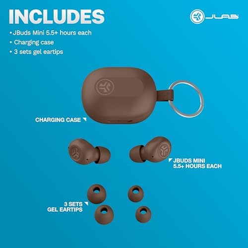 JLab JBuds Mini Tones True Wireless Earbuds – Ultra-Lightweight Bluetooth Earbuds with IP55 Sweat & Dust Resistance, Seamless Multipoint Connectivity for Effortless Device Switching, Enhanced Be Aware Audio for Safety, and Customizable EQ Modes for Superior Sound and Clear Calls, Ideal for Active Lifestyles and Everyday Adventures
