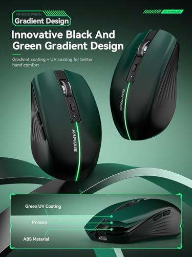 Streamlined Bluetooth Wireless Mouse – Rechargeable Ergonomic Multi-Device Mice (Tri-Mode: BT1/BT2 + 2.4 GHz) with USB Receiver, Stylish Khaki to Pink Design for Laptop, Mac Book, PC, i Mac, i Pad – Ultimate Comfort & Flexibility for Effortless Productivity
