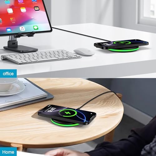 HOOTEK 15 W Multi-Device Wireless Charging Pad – Ultra-Fast Charging Station for Google Pixel 9 Series, Samsung Galaxy S25, and i Phone 16 – Enhanced Compatibility with Multi-Protect Safety Features and Non-Slip Design – Ideal for Qi-Enabled Devices Including Air Pods and Galaxy Buds – Experience Effortless Power with Case-Friendly Convenience and LED Charging Indicator