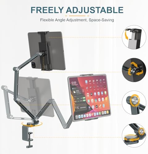 Adjustable 360° Rotating Tablet Stand Holder – Versatile Desk and Bed Mount for Enhanced Viewing Comfort, Compatible with 4-15.6″ Devices including i Pads and Smartphones – Lightweight, Foldable Design for Easy Portability and Optimal Posture Support