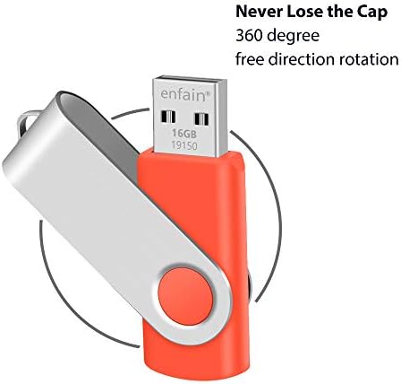 Enfain 10-Pack Red USB Flash Drives 16 GB – High-Speed USB 2.0 Memory Sticks with LED Indicator & 12 Labels for Easy Organization – Reliable & Portable Data Storage Solution for Professionals and Students