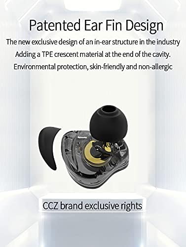 Transform Your Soundscape with CCZ Melody Hybrid Driver Wired Earbuds – Premium In-Ear Monitors Featuring High-Definition Microphone for Unmatched Call Clarity, Ergonomic Fit for Extended Comfort, and Versatile Device Compatibility – Ideal for Active Lifestyles and Conference Calls