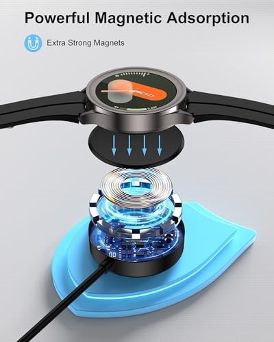 Revolutionary Magnetic Wireless Charger for Samsung Galaxy Watches – 25 W USB-C Fast Charging Block with 3.3 FT Type-C Cable in Stylish Black – Unmatched Compatibility with Galaxy Watch Ultra/FE/7/6/6 Classic/5/5 Pro/4/4 Classic/3/Active 2/1 – Effortless Docking & Robust Design for Enhanced Charging Efficiency