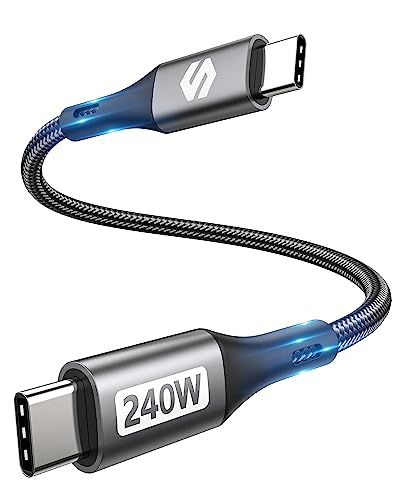 Silkland 240 W USB C to USB C Fast Charging Cable (1.5 FT, 2 Pack) – Ultimate 100 W PD 3.1 Power Delivery for i Phone 16 Series, Mac Book Pro/Air, i Pad Pro/Air/Mini, Samsung, and Pixel Devices – Superior Compatibility and Enhanced Speed for Tech Enthusiasts